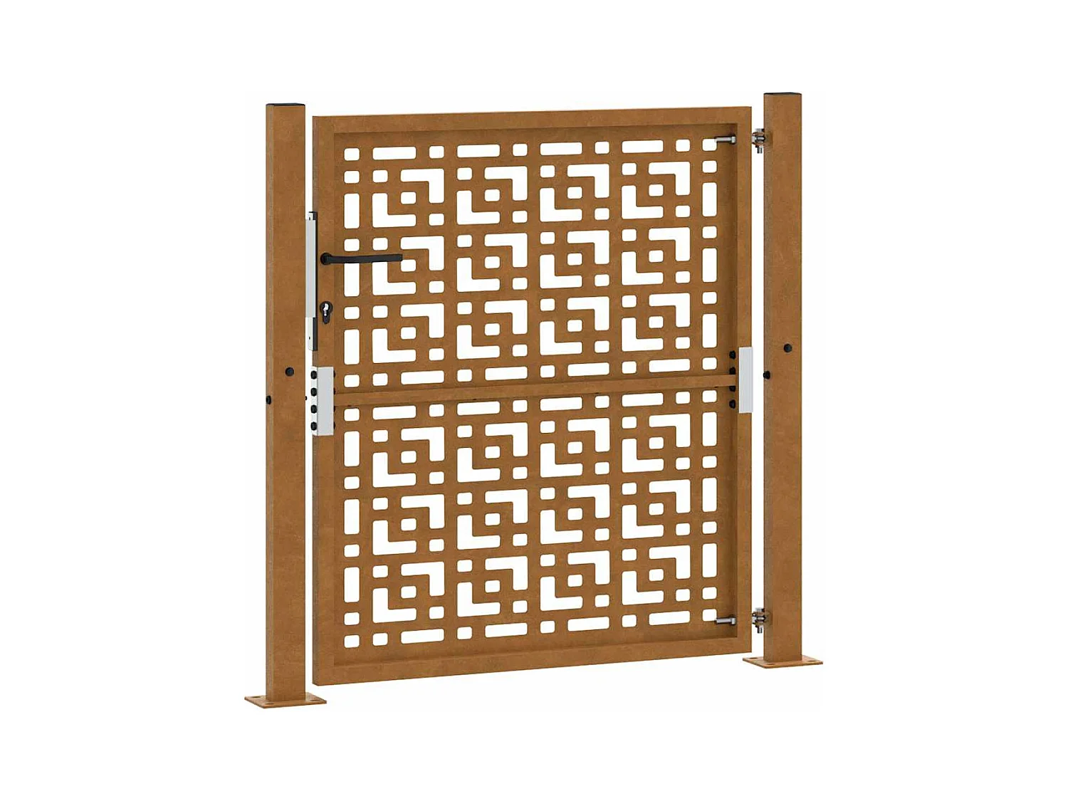 Porte de jardin acier résistant aux intempéries design croisé