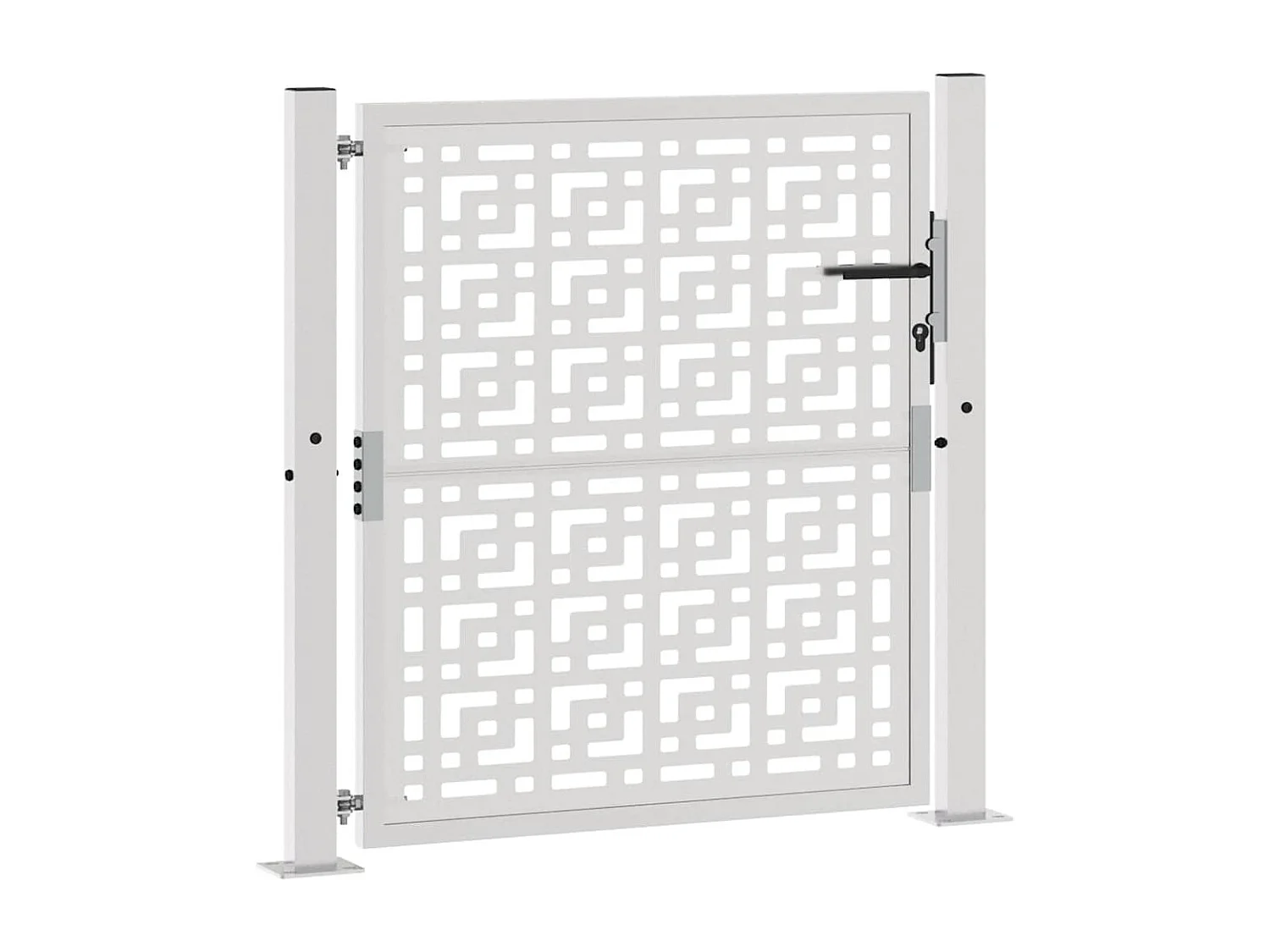 Porte de jardin acier résistant aux intempéries design croisé