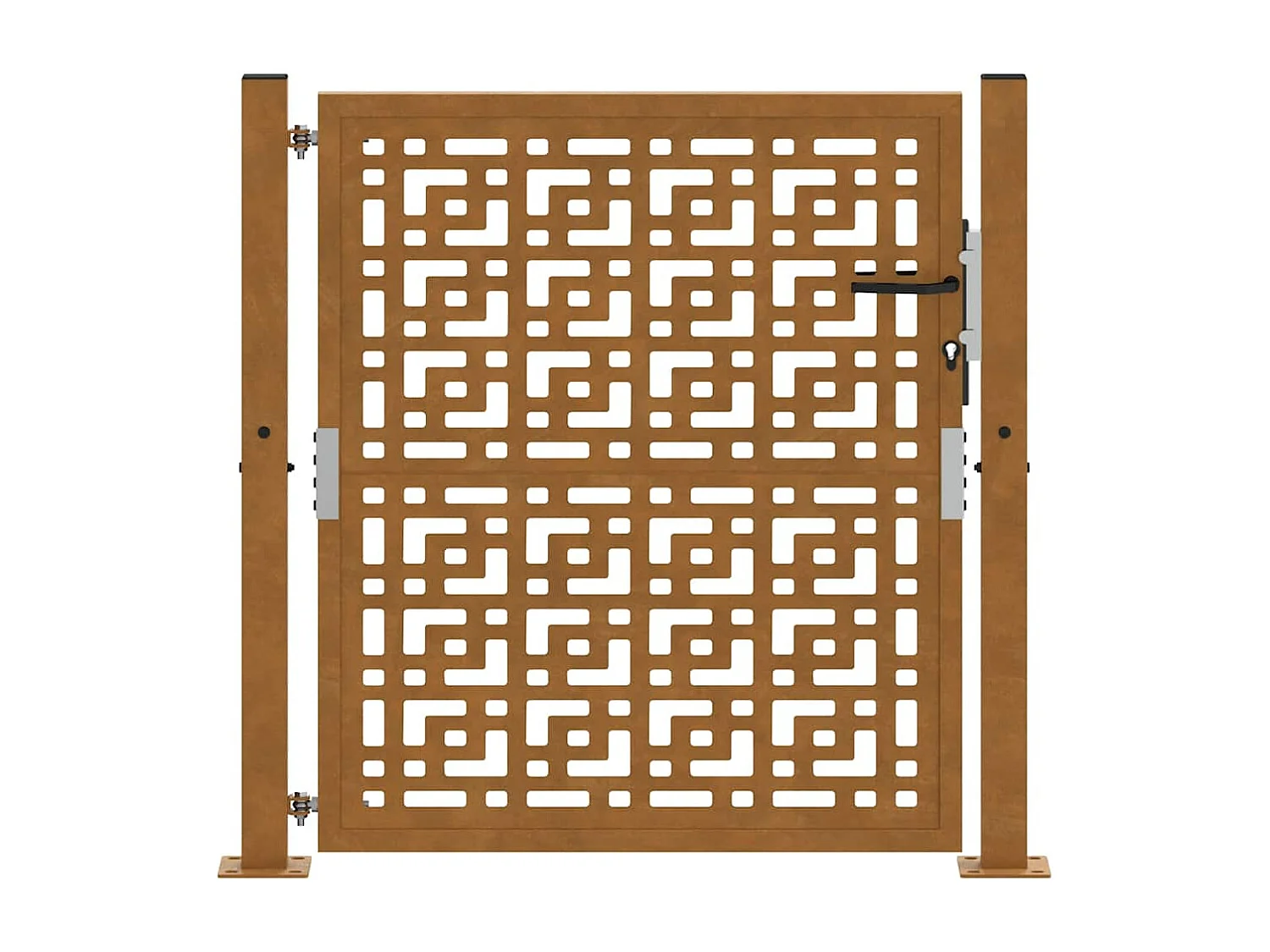 Porte de jardin acier résistant aux intempéries design croisé