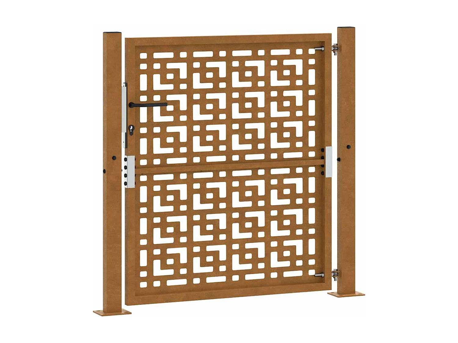 Porte de jardin acier résistant aux intempéries design croisé