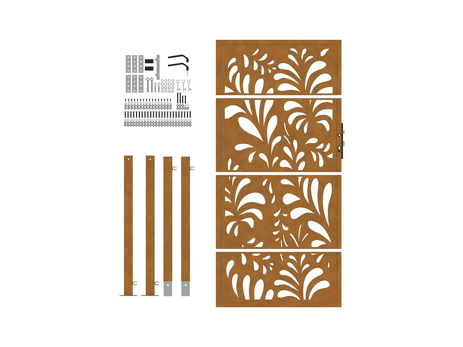 Porte de jardin acier résistant aux intempéries design vagues