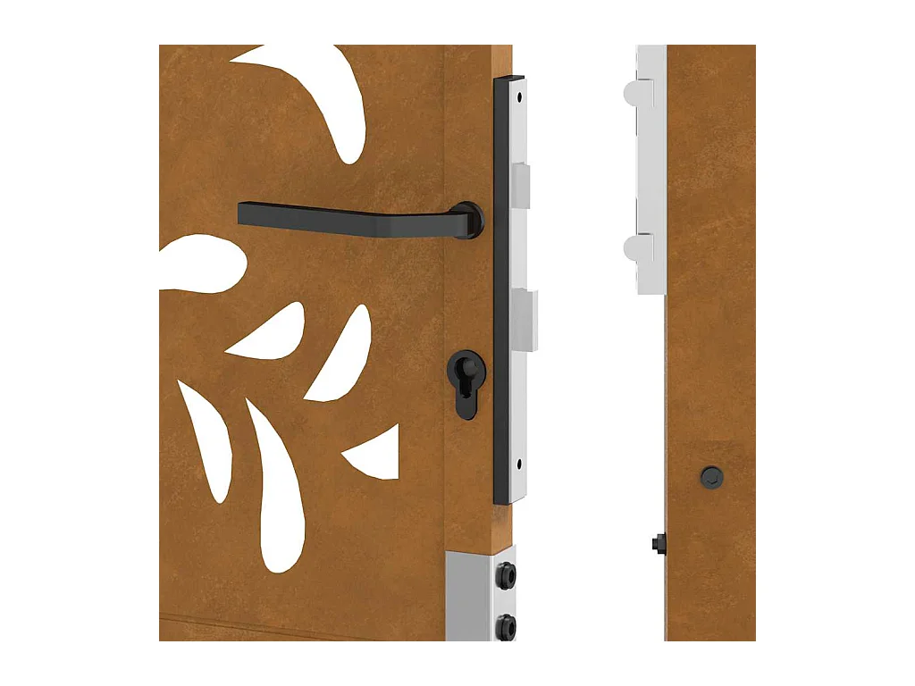 Porte de jardin acier résistant aux intempéries design vagues