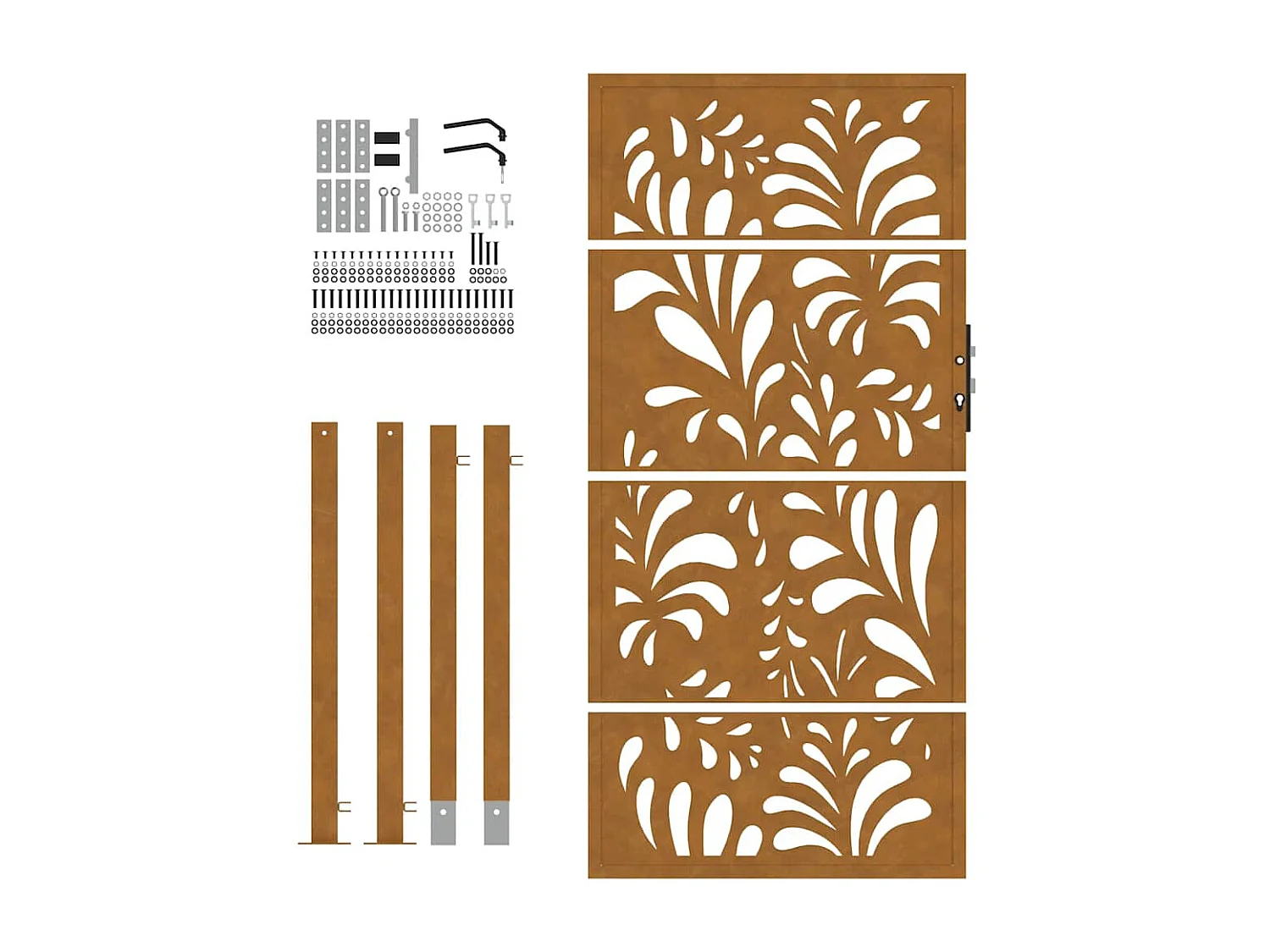 Porte de jardin acier résistant aux intempéries design vagues