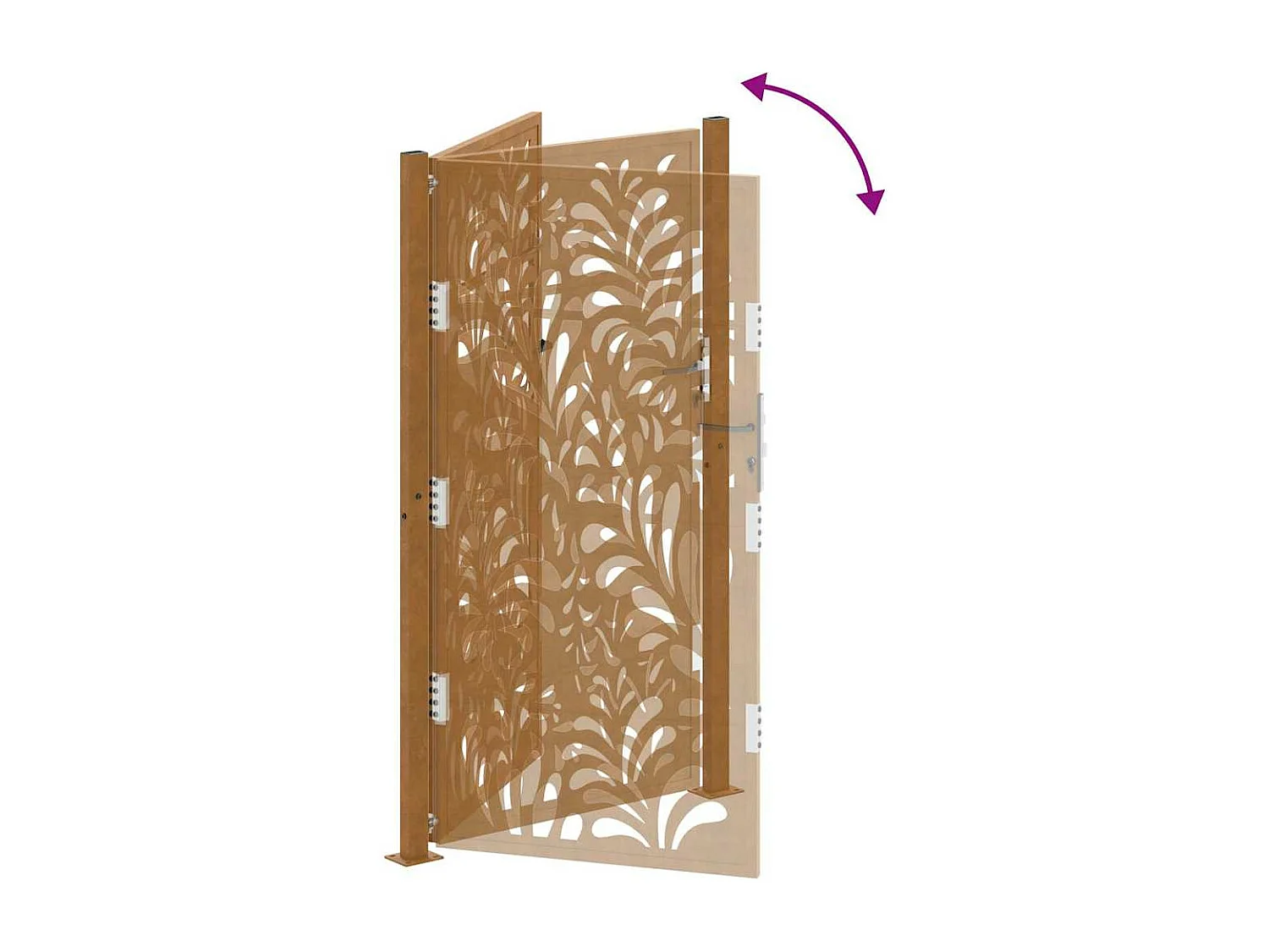 Porte de jardin acier résistant aux intempéries design vagues