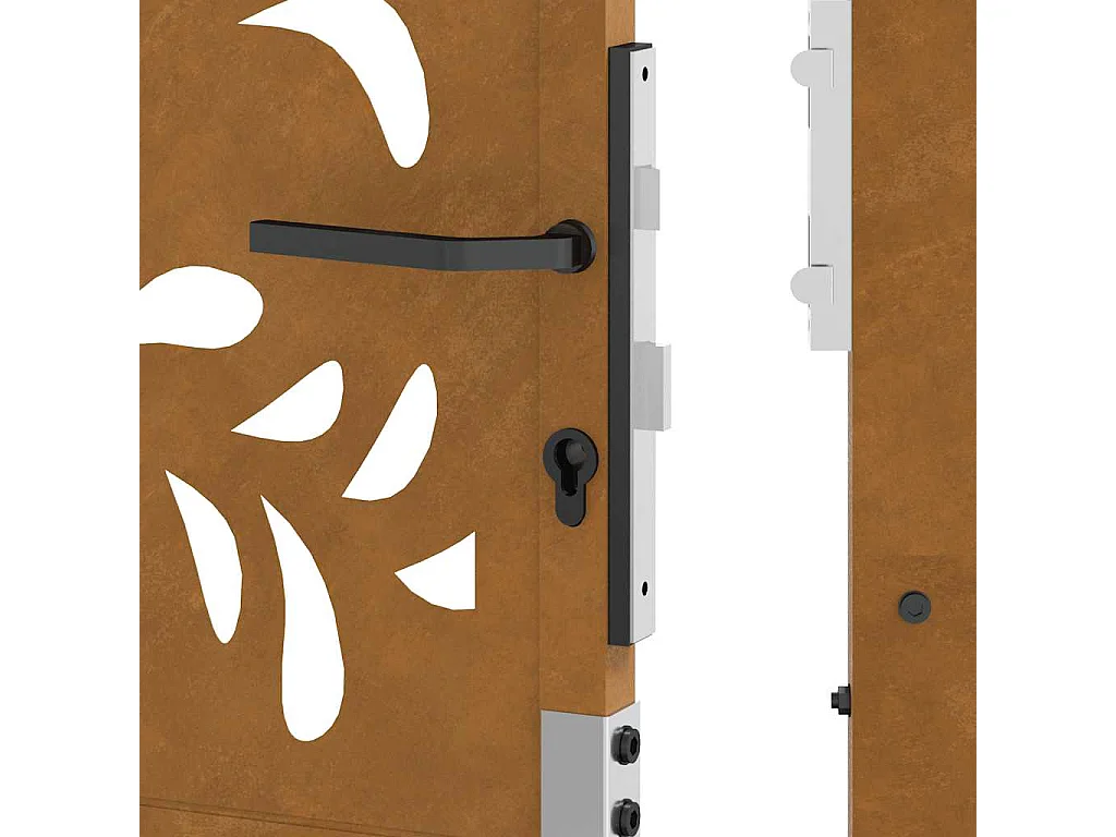 Porte de jardin acier résistant aux intempéries design vagues