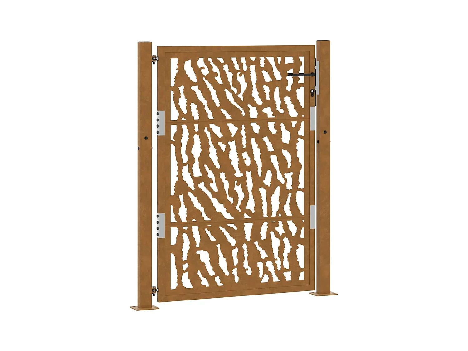 Porte de jardin acier résistant aux intempéries design tracés