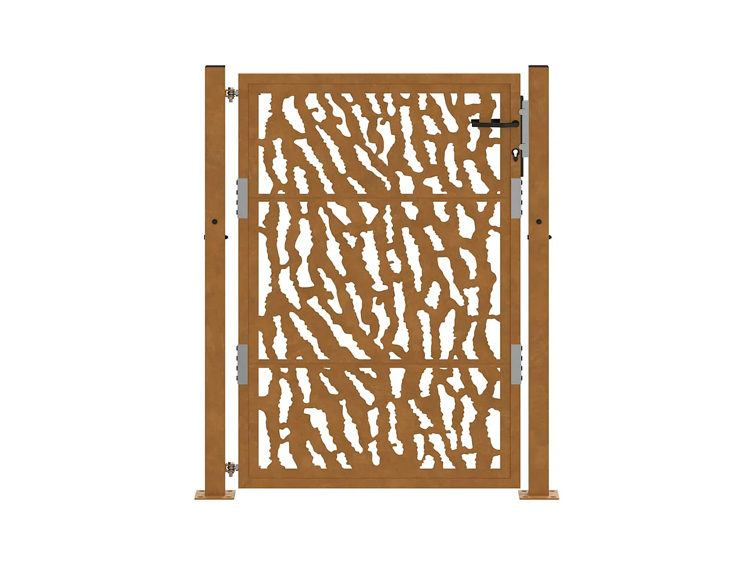 Porte de jardin acier résistant aux intempéries design tracés