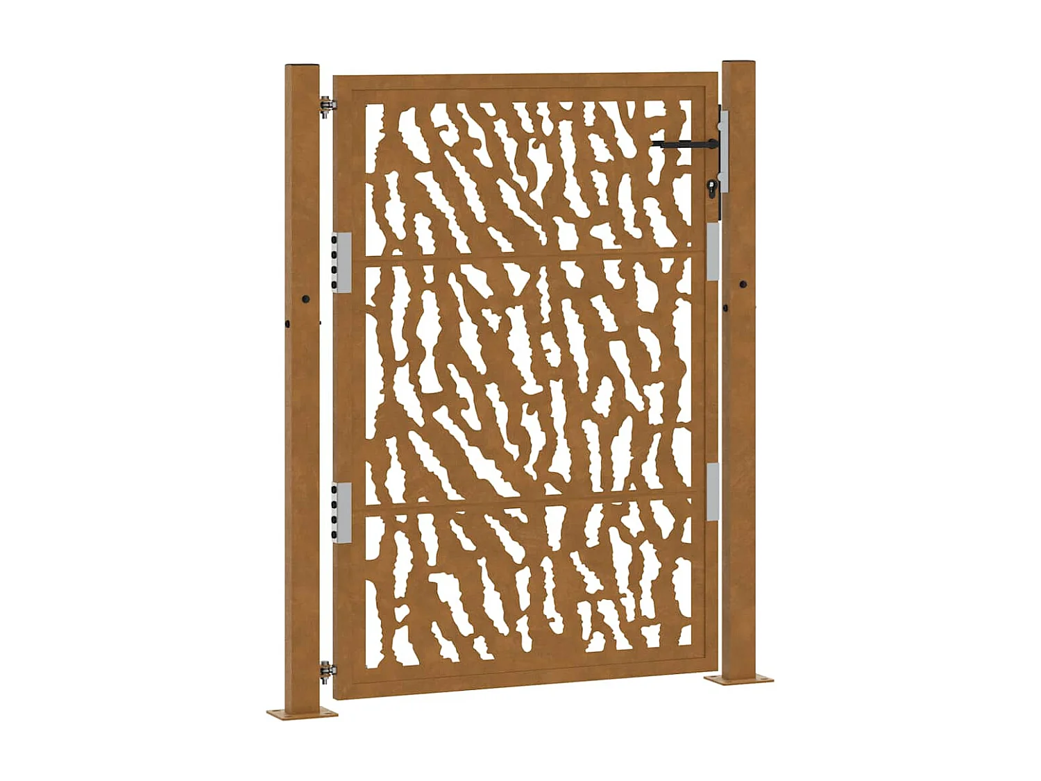 Cancello da giardino in acciaio resistente alle intemperie con design tracciato