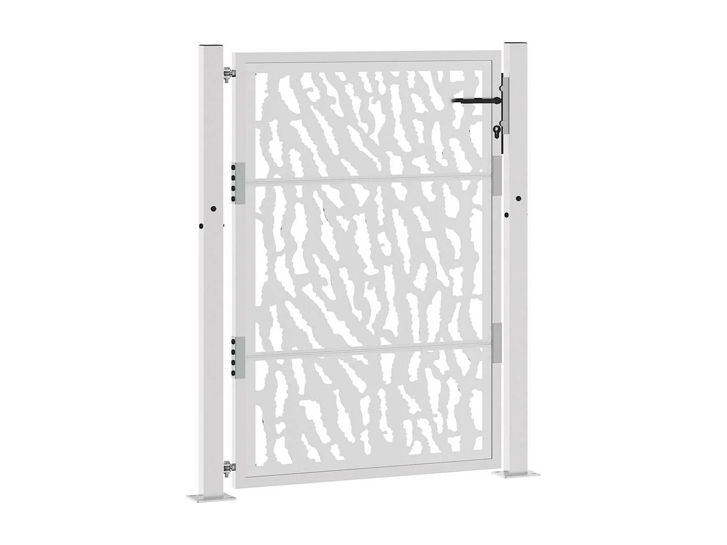 Cancello da giardino in acciaio resistente alle intemperie con design tracciato