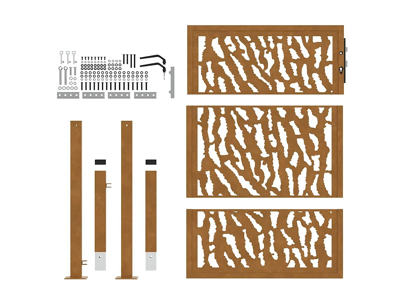 Cancello da giardino in acciaio resistente alle intemperie con design tracciato