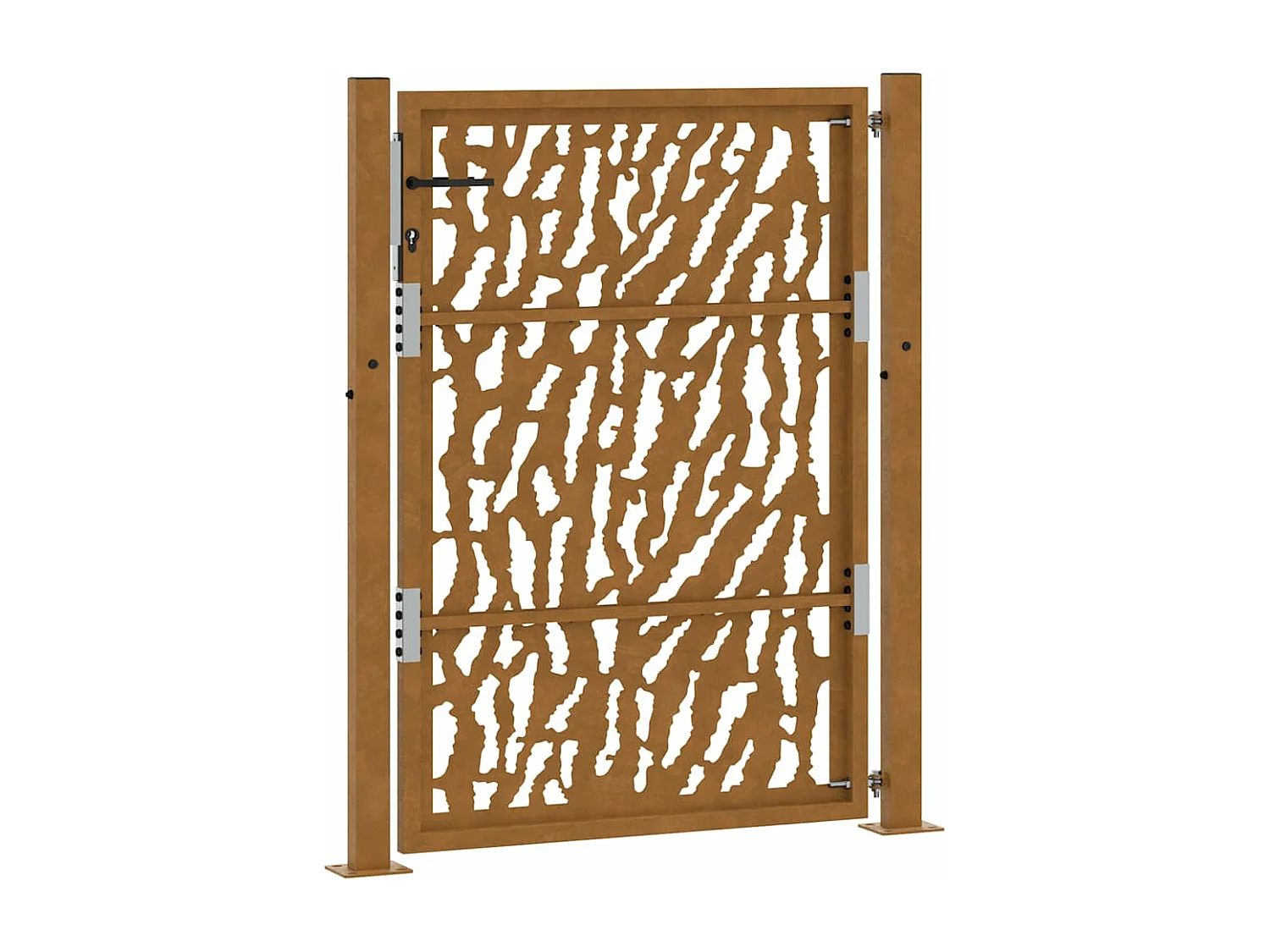 Cancello da giardino in acciaio resistente alle intemperie con design tracciato