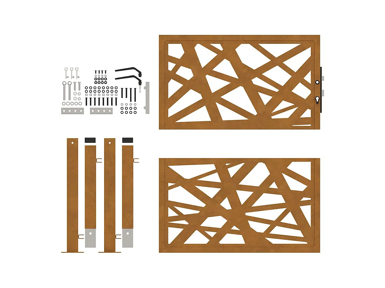 Porte de jardin acier résistant aux intempéries design lumière