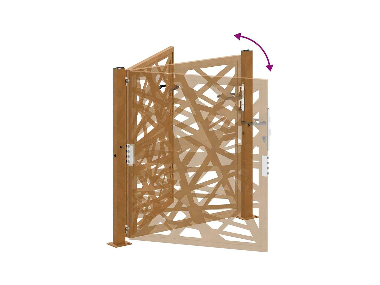Porte de jardin acier résistant aux intempéries design lumière