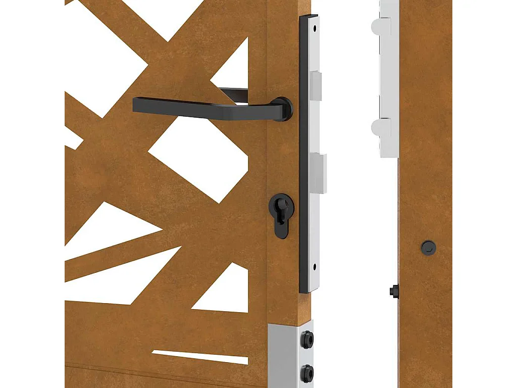 Porte de jardin acier résistant aux intempéries design lumière