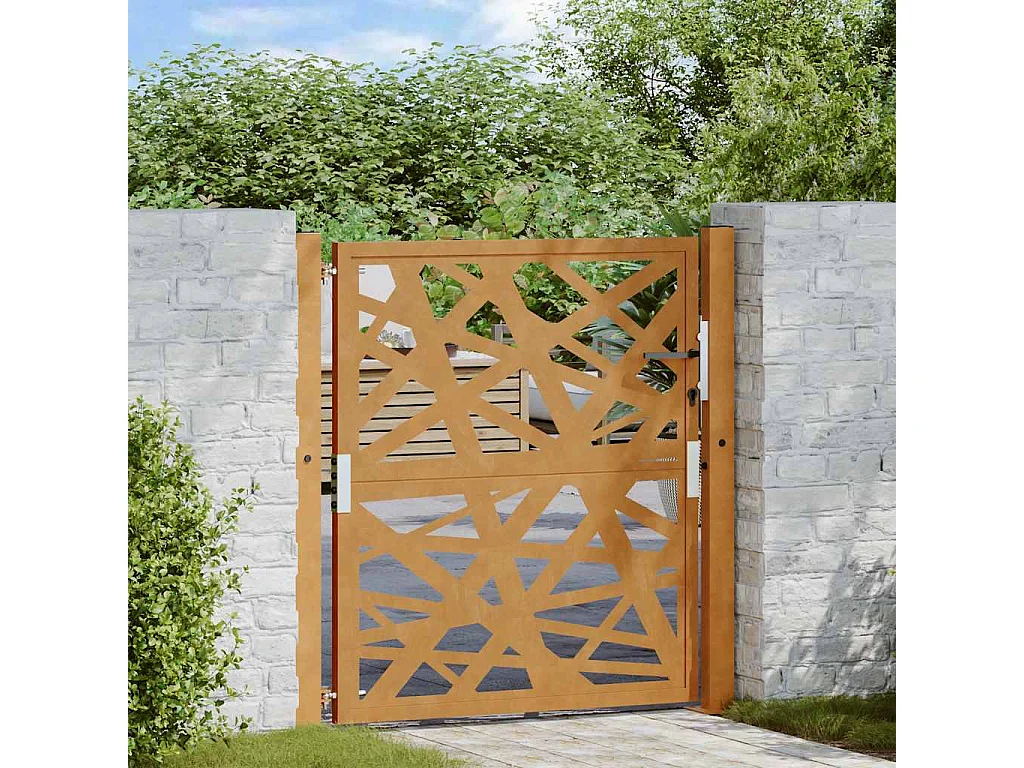 Porte de jardin acier résistant aux intempéries design lumière