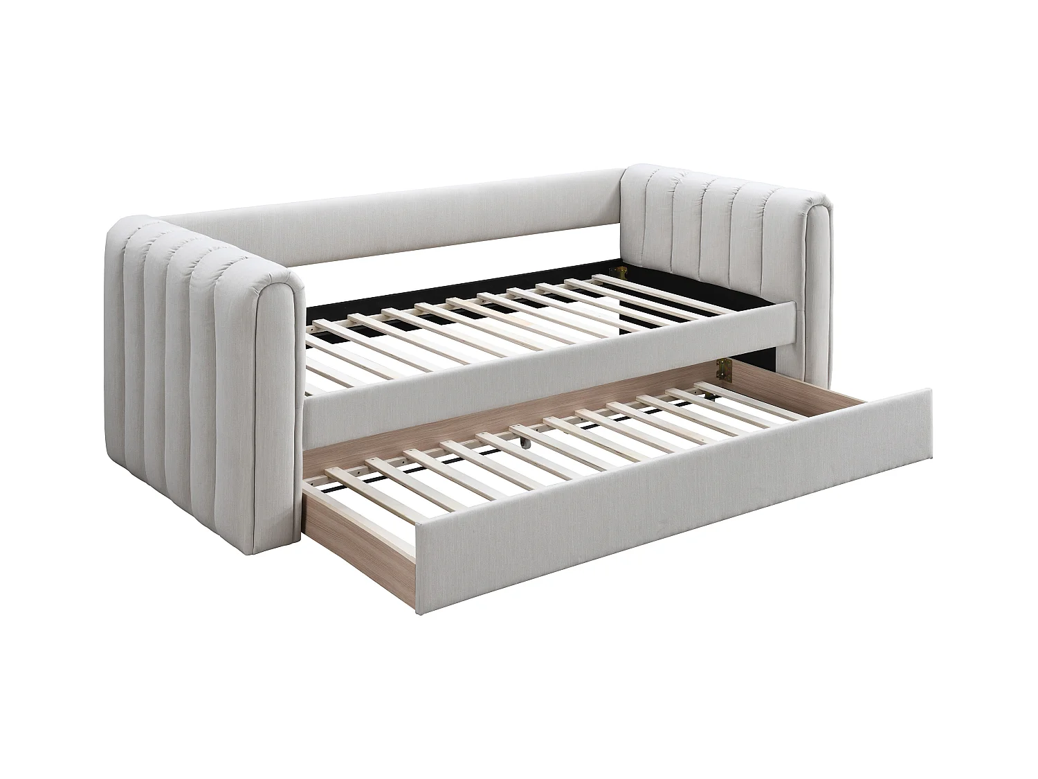 Cama nido 90 x 190 cm - Tela - Beige + Colchón - SAHONA