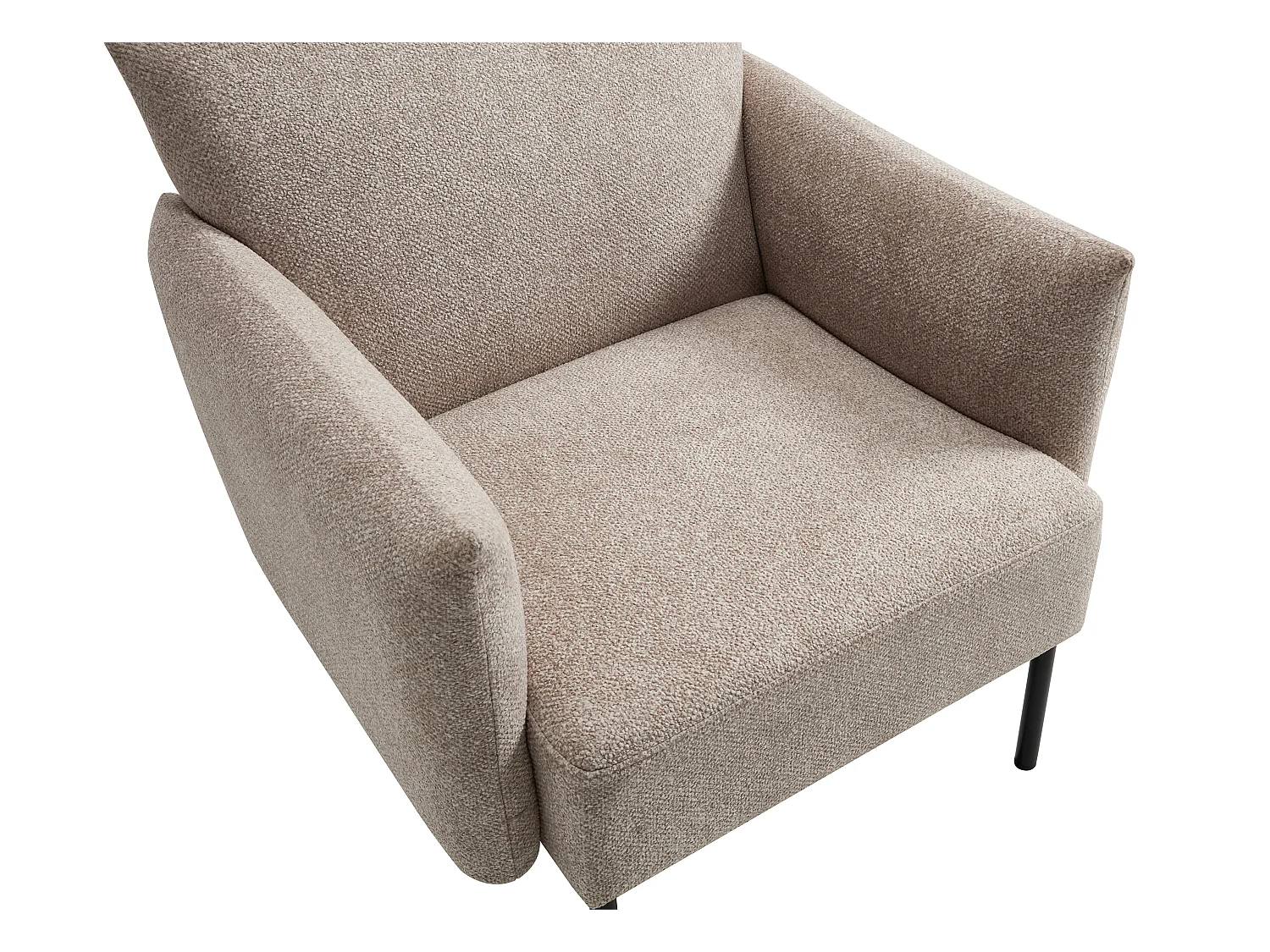 Fauteuil en tissu texturé beige GERALDIA