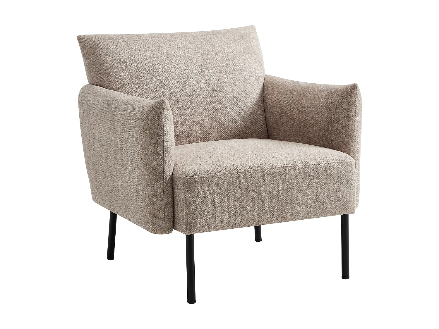 Fauteuil en tissu texturé beige GERALDIA