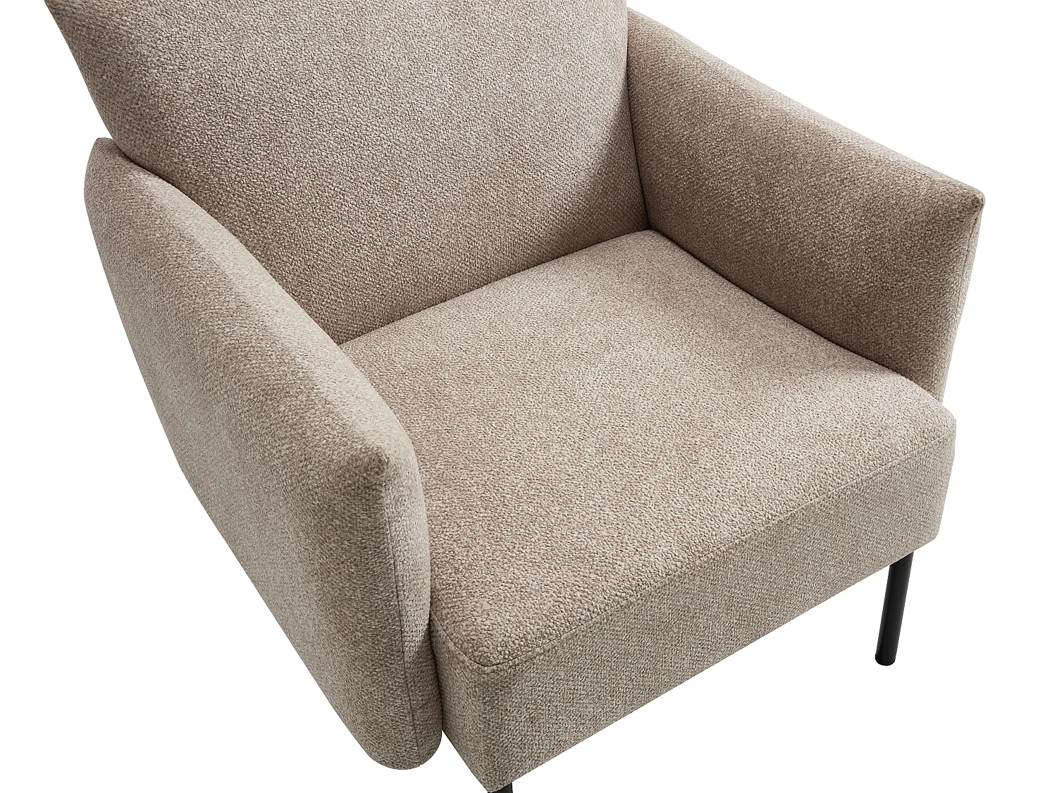 Fauteuil en tissu texturé beige GERALDIA