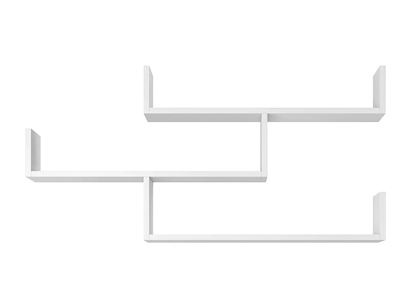 Étagère murale à trois niveaux, étagère murale moderne pour salon, 119 cm blanc mat