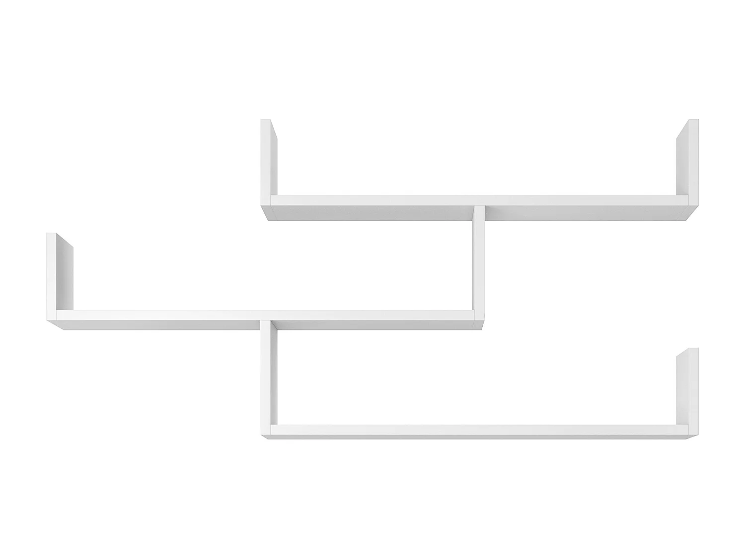 Étagère murale à trois niveaux, étagère murale moderne pour salon, 119 cm blanc mat