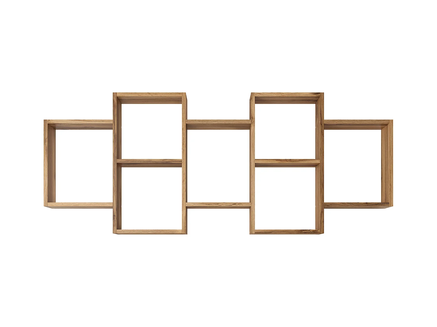 Nowoczesna półka wisząca lub stojąca do salonu, sypialni i pokoju, kwadrat dąb wotan