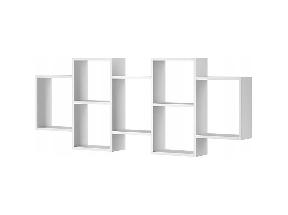 Nowoczesna półka wisząca lub stojąca do salonu, sypialni i pokoju, kwadrat biały mat