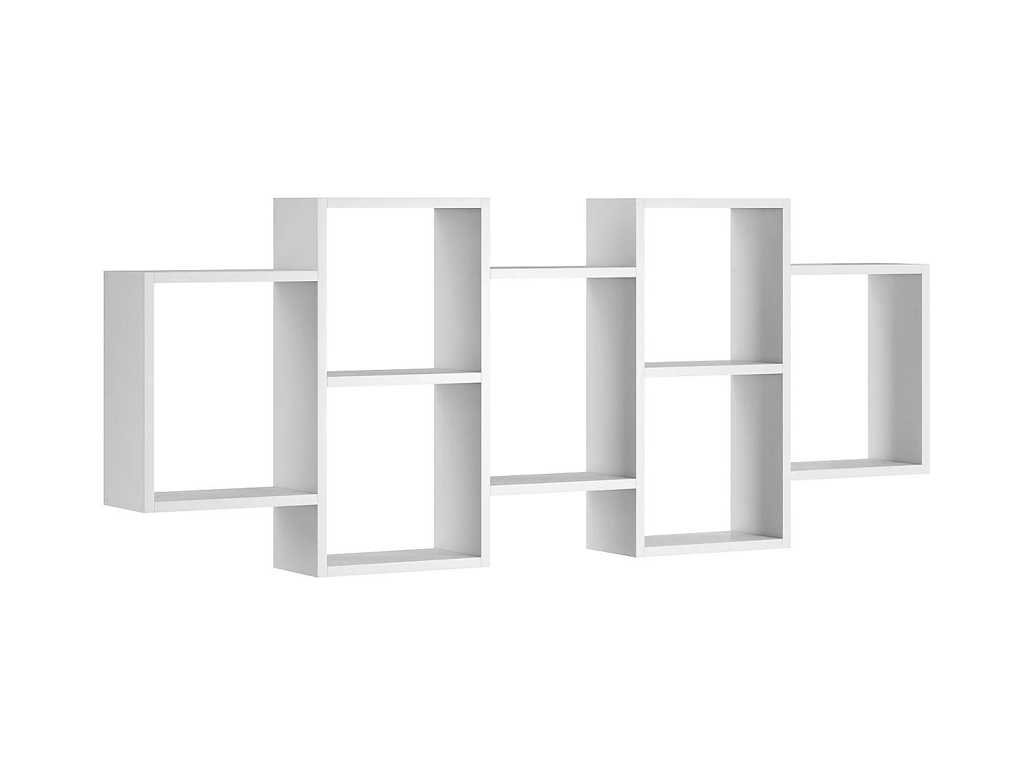 Nowoczesna półka wisząca lub stojąca do salonu, sypialni i pokoju, kwadrat biały mat