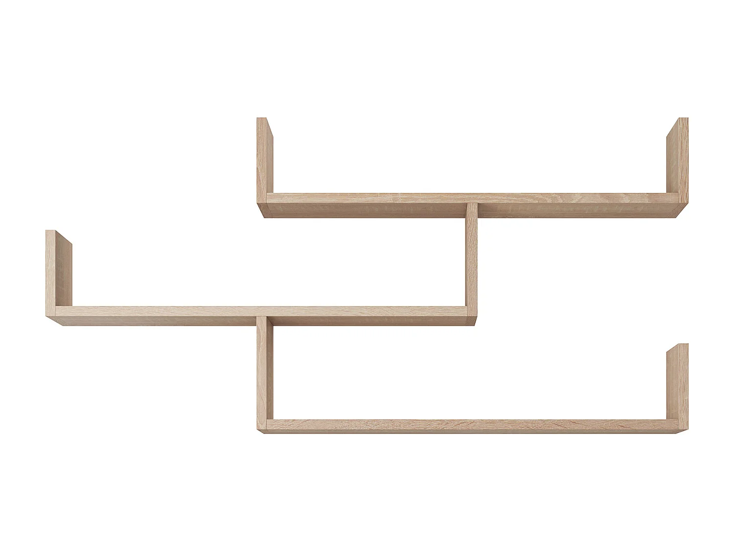 Étagère murale à trois niveaux, étagère murale moderne pour salon, 119 cm chêne sonoma