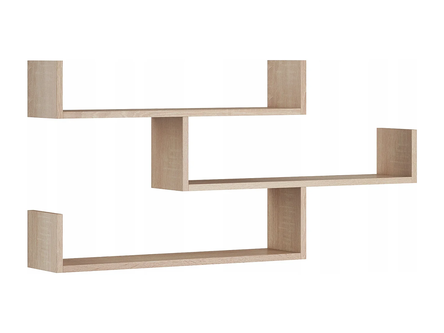 Étagère murale à trois niveaux, étagère murale moderne pour salon, 119 cm chêne sonoma