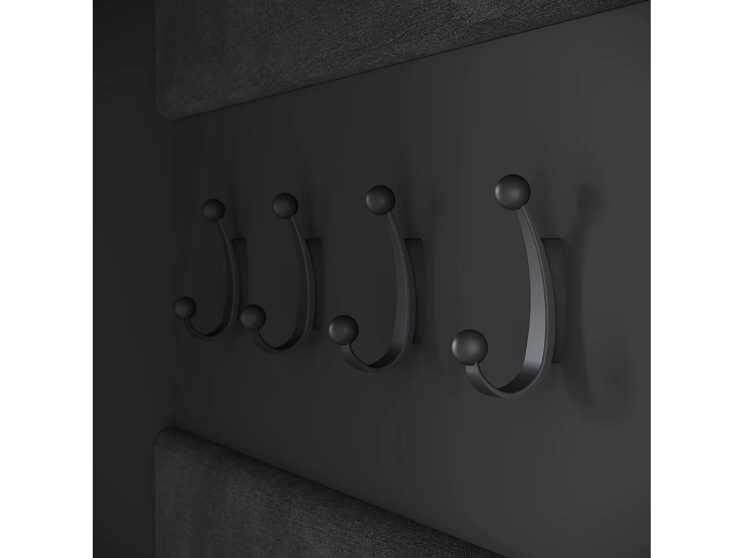 Armoire moderne armoire dentrée avec miroir assise et étagères noir mat