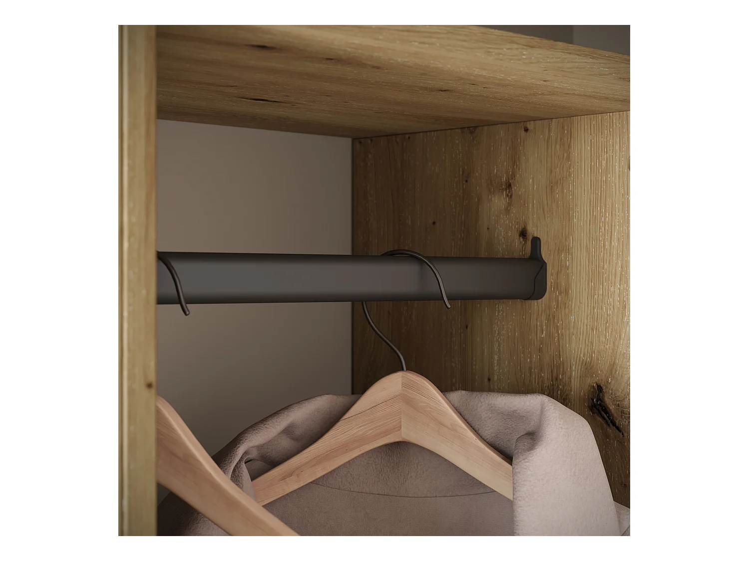 Nowoczesna garderoba 90 cm szafa do przedpokoju z lustrem półkami i drążkiem mat artisan