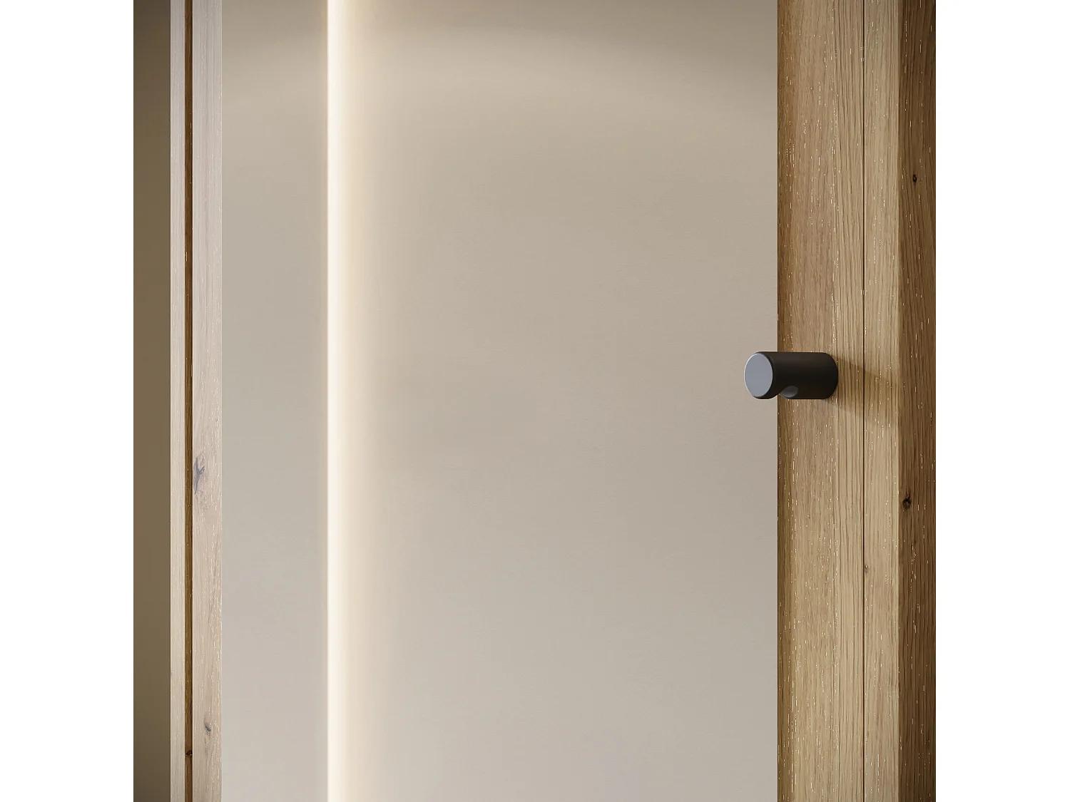 Hallmöbel med spegel DINO 90x190 cm, entrémöbel, skoskåp, klädhängare, färg ek artisan