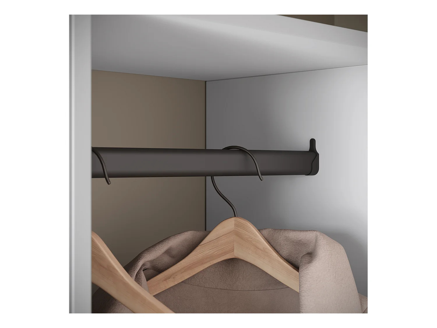 Nowoczesna garderoba 90 cm szafa do przedpokoju z lustrem półkami i drążkiem mat biały