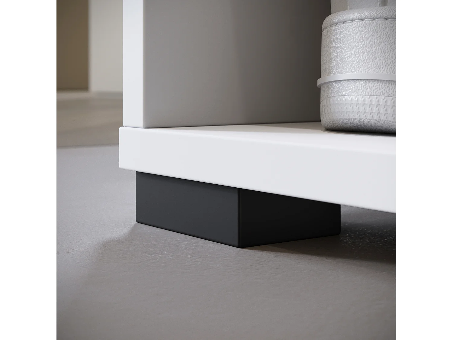Armoire moderne 90 cm armoire dentrée avec miroir étagères et tringle mat blanc