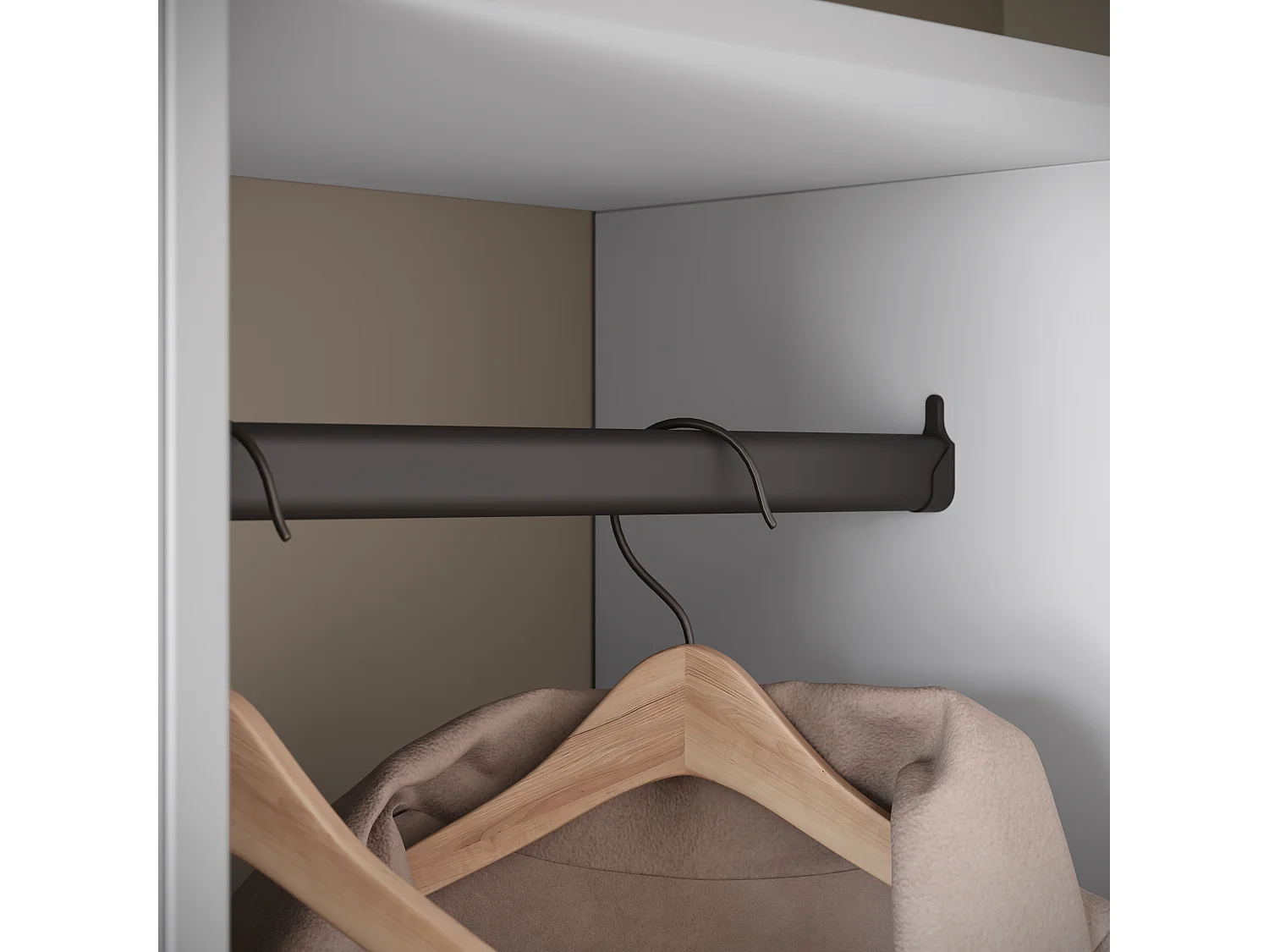 Armoire moderne 90 cm armoire dentrée avec miroir étagères et tringle mat blanc