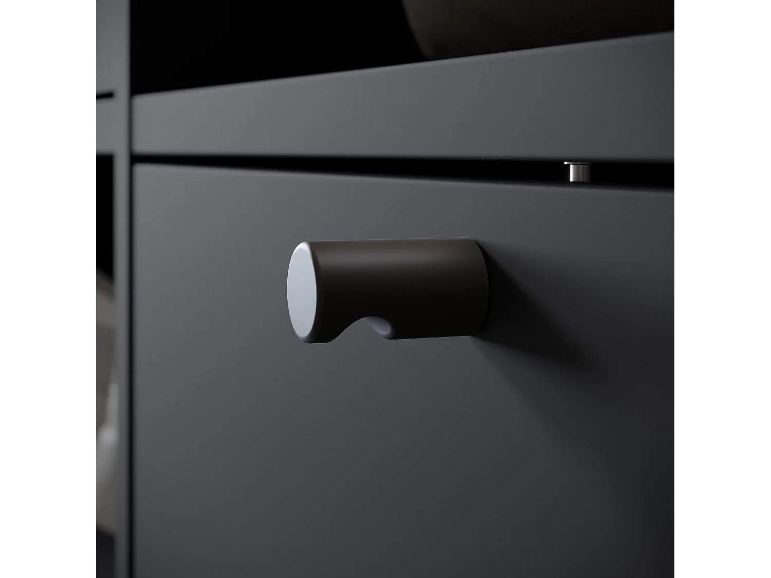 Armoire moderne 90 cm armoire dentrée avec miroir étagères et tringle mat graphite noir