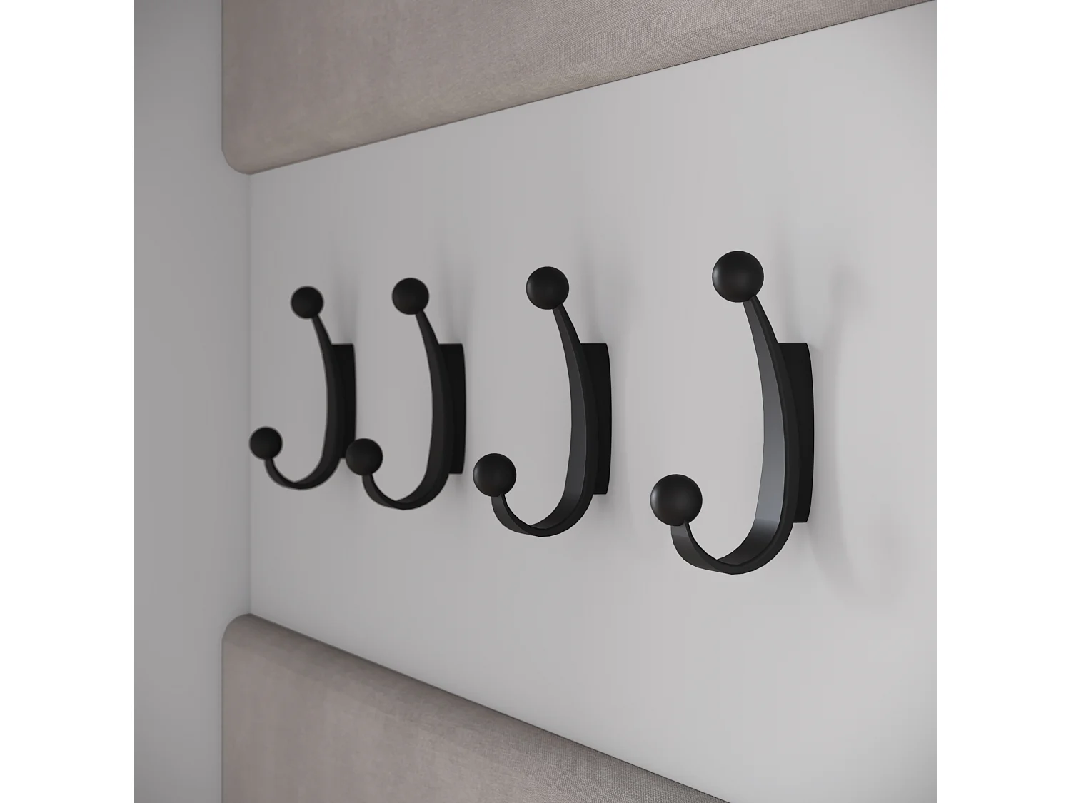 Modern vit entrégarderob med spegel, stoppad sits och hyllor - Funktionell vestiaire med elegant design