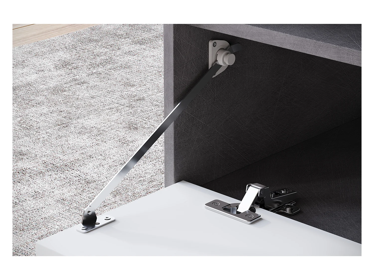 Mesa de centro moderna retangular com prateleira e compartimento, 90 cm, matera, branco