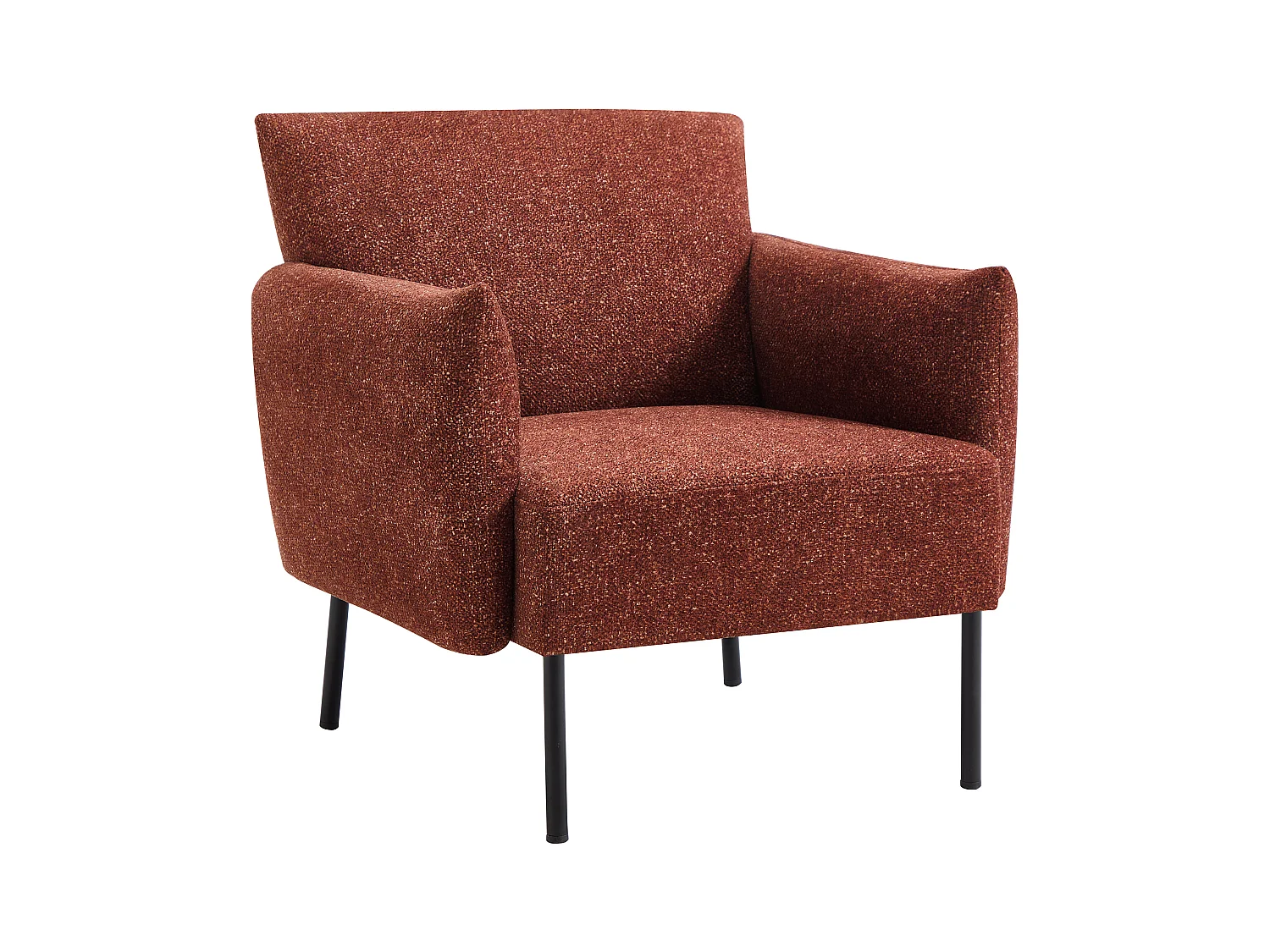 Fauteuil en tissu texturé terracotta GERALDIA