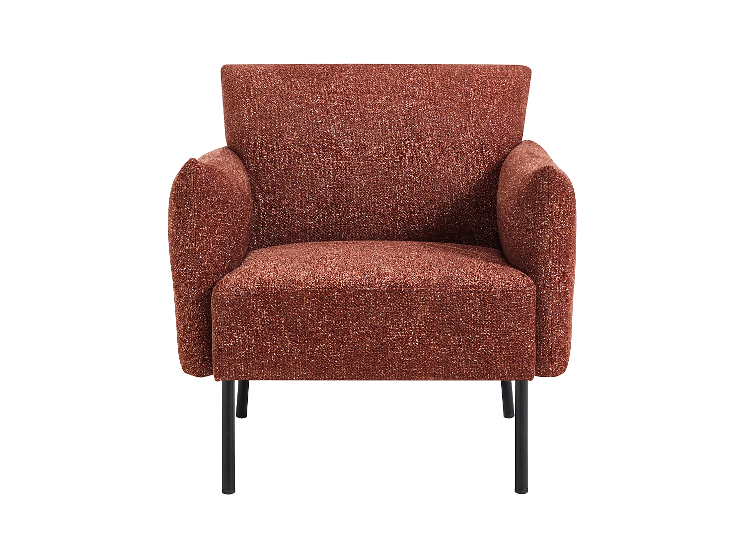 Fauteuil en tissu texturé terracotta GERALDIA