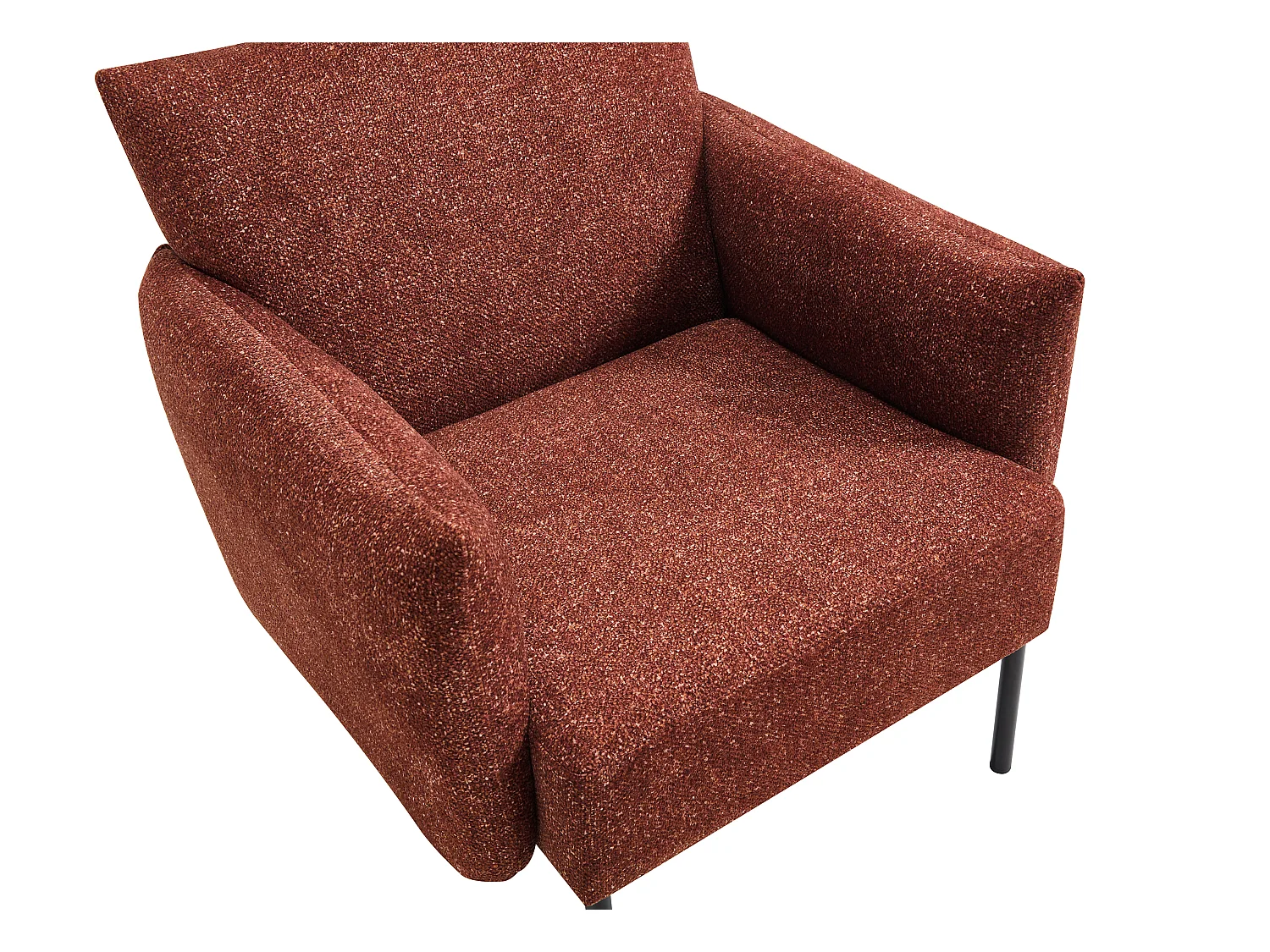 Fauteuil en tissu texturé terracotta GERALDIA