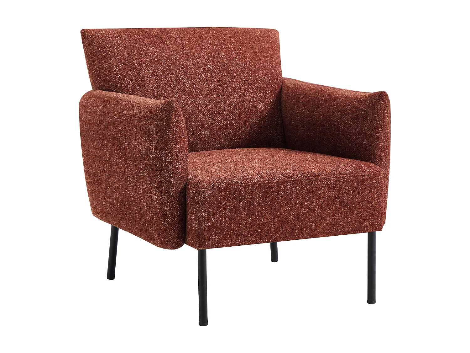 Fauteuil en tissu texturé terracotta GERALDIA