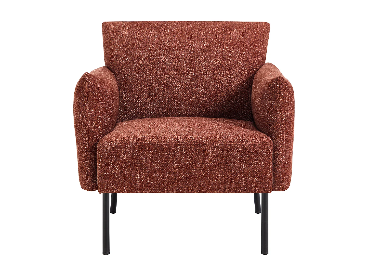 Fauteuil en tissu texturé terracotta GERALDIA