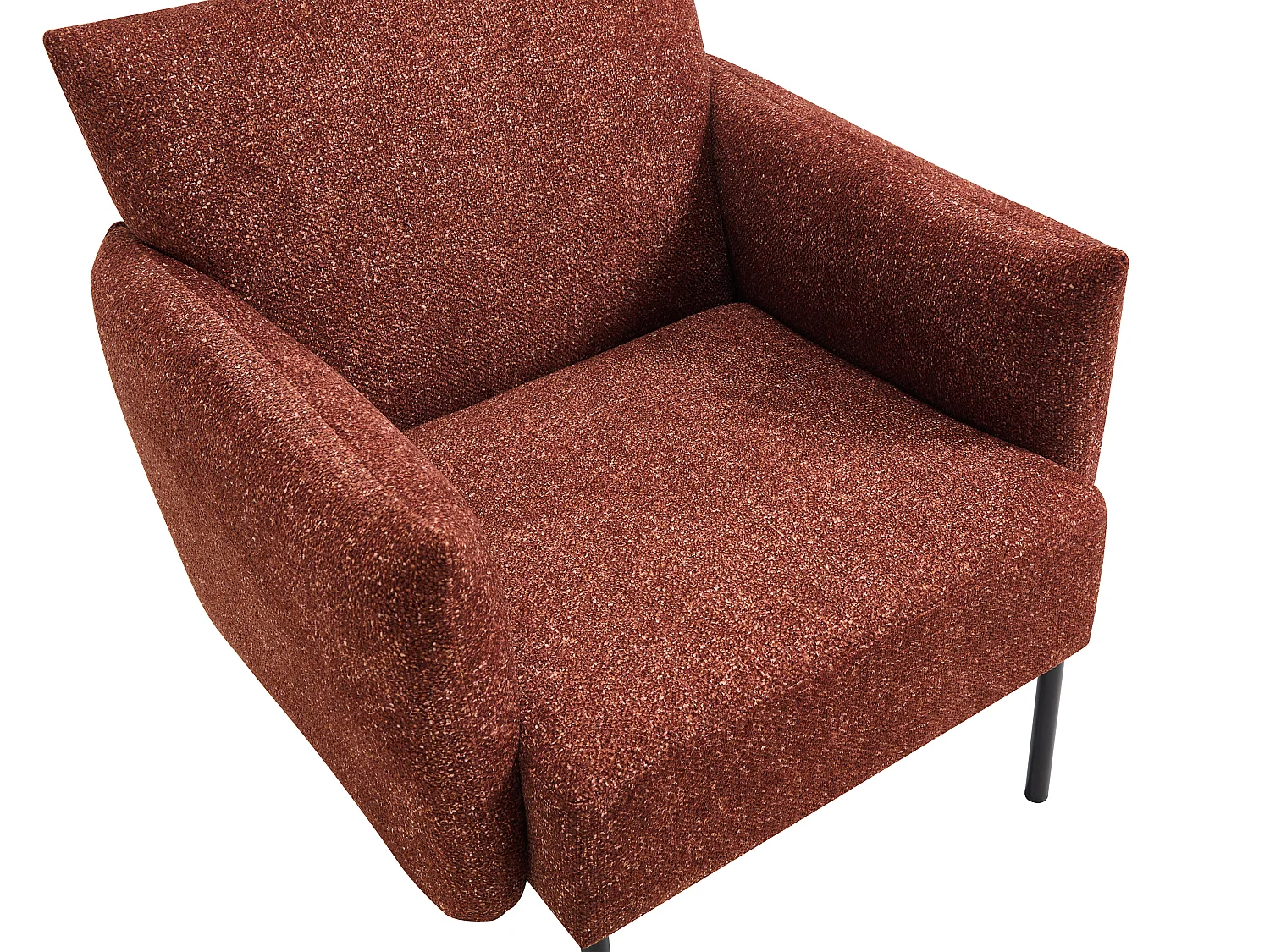 Fauteuil en tissu texturé terracotta GERALDIA