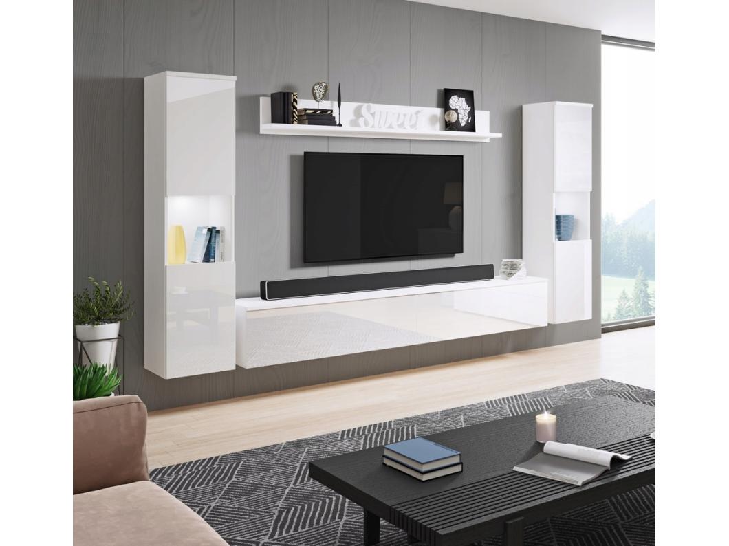 Conjunto de muebles de salón, pared modular, mueble TV 180
