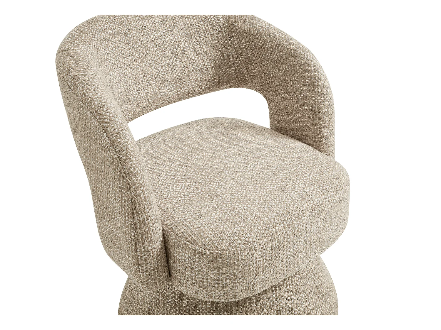 Fauteuil pivotant en tissu texturé beige NAROLIA