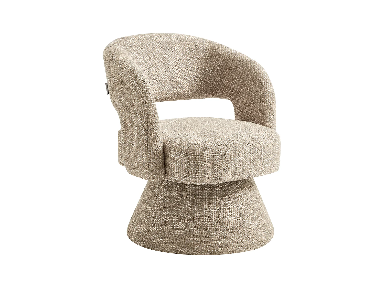 Fauteuil pivotant en tissu texturé beige NAROLIA