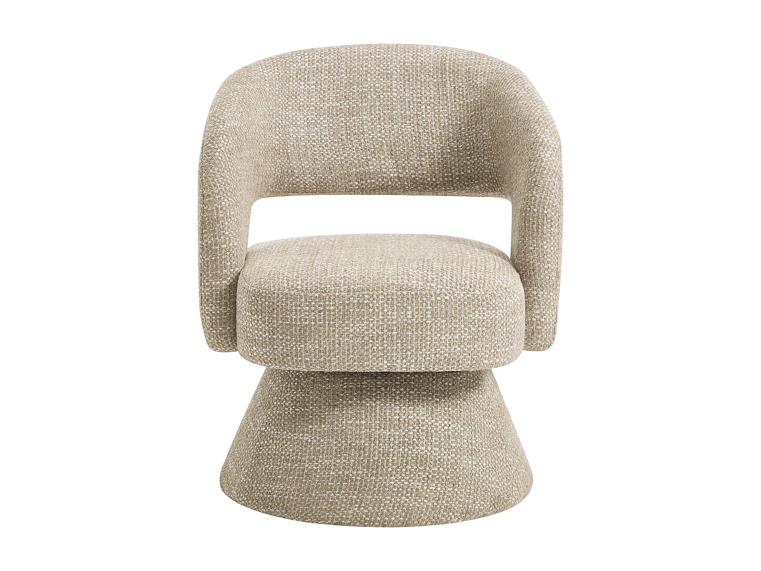 Fauteuil pivotant en tissu texturé beige NAROLIA de Maison Céphy
