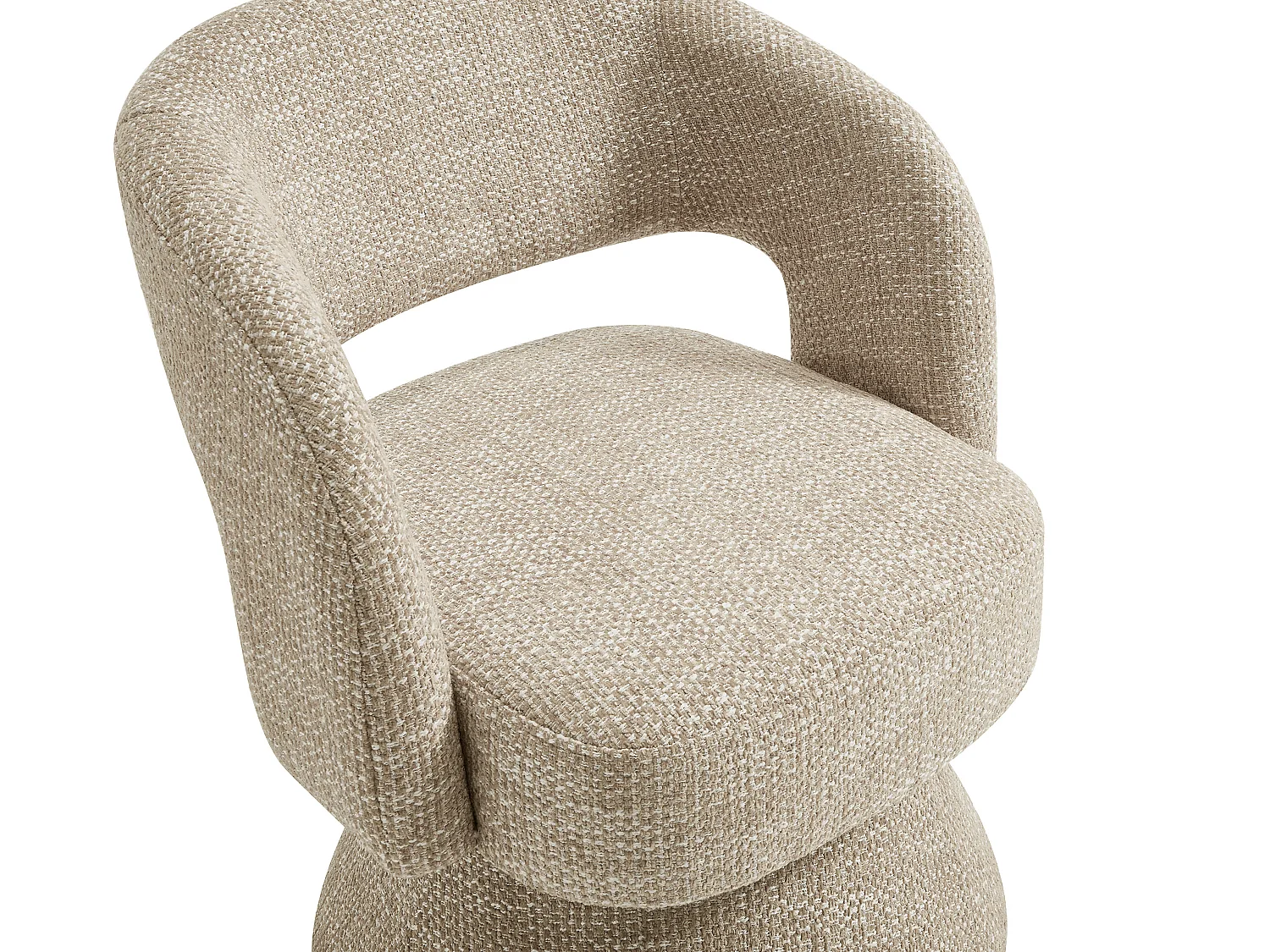 Fauteuil pivotant en tissu texturé beige NAROLIA de Maison Céphy